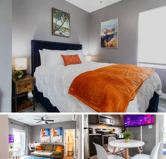 Spacious Studio – Balcony, Desk, A/C & Kitchen
